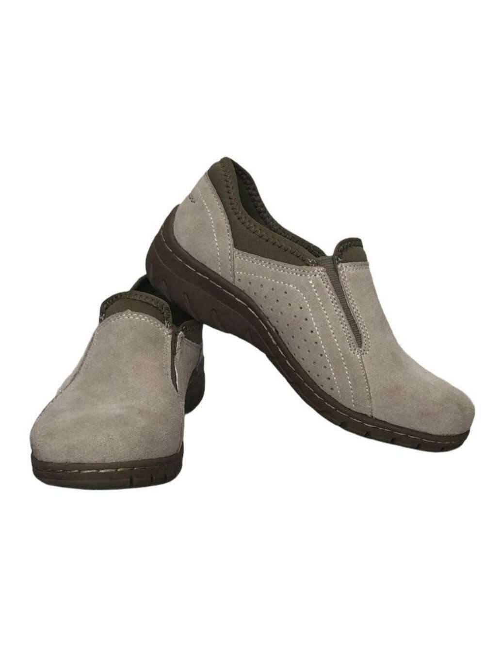Eddie Bauer Deep Cushioning Birch Bay Beige Suede Leather Loafer Womens 6 M Shoe